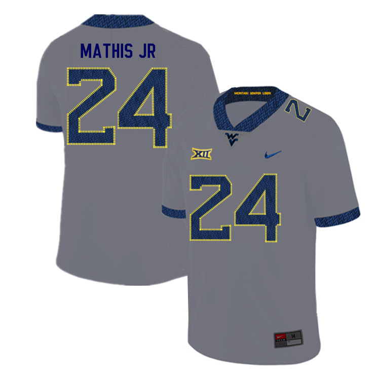 Men #24 Tony Mathis Jr. West Virginia Mountaineers College Football Jerseys Sale-Gray